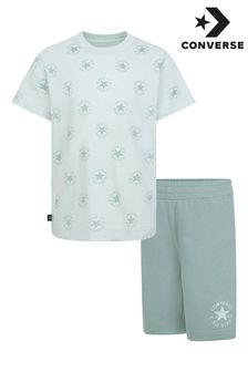 Converse グリーン Tシャツ & ショートパンツセット
