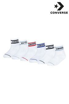Converse White Chn Basic Wordmark Quarter Socks 6Pk (N09132) | 115 SAR