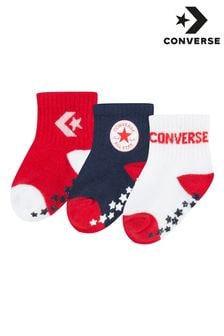 Rot - Converse Rutschfeste Socken mit Sternmotiven im 3er-Pack (N09133) | 16 €