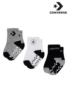 Schwarz - Converse Rutschfeste Socken mit Sternmotiven im 3er-Pack (N09134) | 16 €