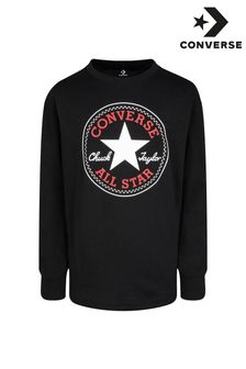 Schwarz - Converse Chuck Langärmeliges Shirt mit Aufnäher (N09142) | 31 €