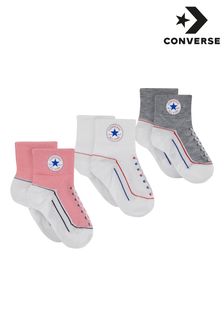 Converse Light Pink Infant Straited Socks 3 Pack (N09146) | 83 SAR