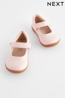 Pink Wide Fit (G) First Walker Mary Jane Shoes (N09155) | $37