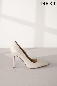 White Forever Comfort® Leather Point Toe Court Shoes (N09165) | $57