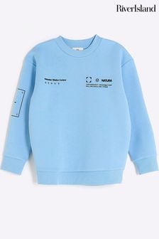 River Island Boys Utopia Satin Patch Sweat (N09232) | €10