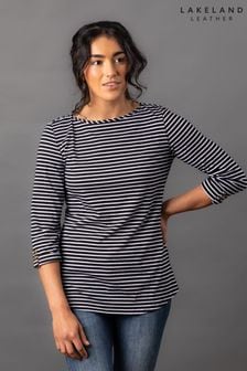 Lakeland Clothing Belinda Striped Breton Black Top (N09252) | KRW53,400