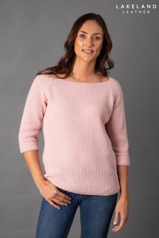 Lakeland Leather Pink Maisie Relaxed Jumper