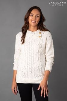 Lakeland Leather Cream Justine Cable Knit Jumper (N09275) | SGD 77