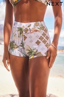 Lemon Scenic Print Shorts Bikini Bottoms (N09303) | LEI 139