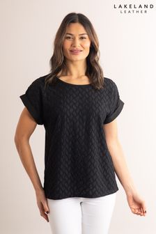 Lakeland Clothing Reay Textured Short Sleeve Black Blouse (N09333) | NT$1,400