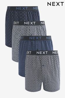 Blue/White Pattern 4 pack Boxers (N09370) | $40