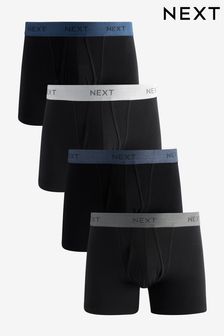 Black Comfort Soft Signature A-Front Boxers 4 Pack (N09374) | kr265
