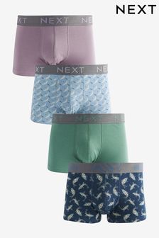 Blue/Green Animal Pattern 4 pack Hipsters (N09380) | $36