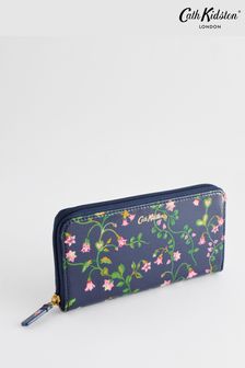 Cath Kidston Navy Floral Bunches Continental Zip Card and Coin Wallet (N09386) | $58