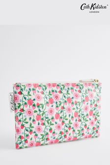 Cath Kidston Ecru/Pink Floral Zipped Flat Purse (N09397) | SGD 19