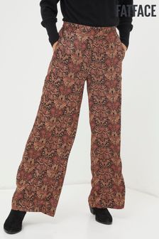 FatFace Black Art Floral Satin Printed Trousers (N09429) | €51