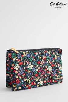 Cath Kidston Black Ditsy Floral Zip Compartment Travel Purse (N09513) | SGD 58