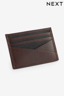 Brązowy - Saffiano Texture Cardholder (N09599) | 75 zł