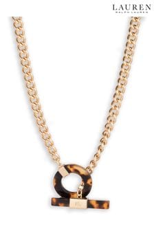 Lauren Ralph Lauren Gold Tone Stamford Tort Toggle Collar Necklace (N09679) | LEI 657