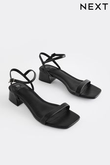Black Forever Comfort® Low Heel Sandals (N09709) | LEI 177