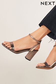 Metallic Regular/Wide Fit Forever Comfort® Block Heel Sandals (N09710) | $66