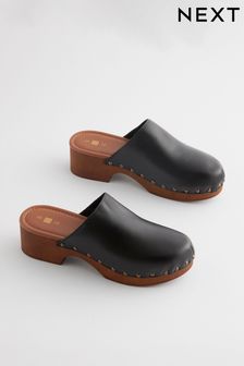 Black Closed Toe Clog Mules (N09926) | ₪ 184