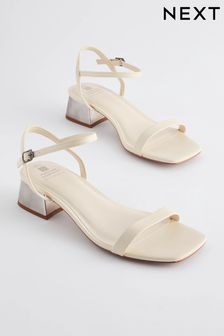 Bone Extra Wide Fit Forever Comfort® Low Heel Sandals (N09941) | $58