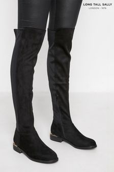 Long Tall Sally Black Stretch Boots (N09966) | ₪ 352