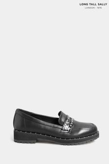 Long Tall Sally Black Studded Loafers (N09975) | ₪ 251