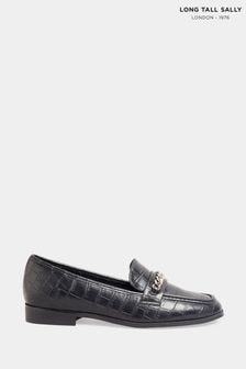 Long Tall Sally Black Hardware Trim Loafers (N09976) | ₪ 251
