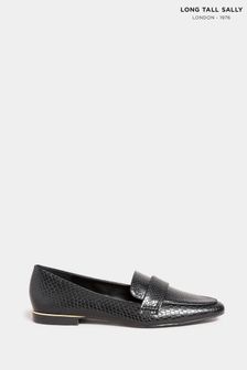 Long Tall Sally Black Metal Trim Loafers (N09981) | AED250