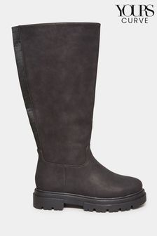 Yours Curve Black Extra Wide Fit Cleated Calf Boots (N10290) | €36