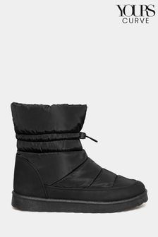 Yours Curve Black Extra Wide Fit Padded Snow Boots (N10305) | €35