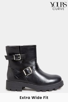 Yours Curve Extra-Wide Fit Biker Boots