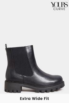Yours Curve Black Extra-Wide Fit Chunky Chelsea PU Boots (N10314) | 69 €