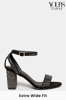 Yours Curve Black Extra-Wide Fit Diamante Sandals (N10320) | 63 €