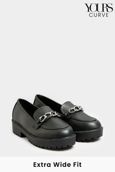 Yours Curve Black Extra-Wide Fit Chunky Metal Trim Loafers (N10346) | 52 €