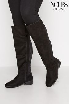 Yours Curve Black Extra Wide Fit Stretch Over The Knee Boots (N10452) | kr714