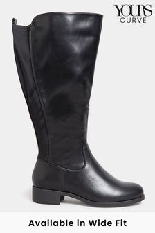 Yours Curve Black Wide Fit Wide Fit Stretch Knee PU Boot (N10456) | 69 €