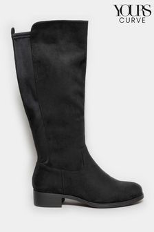 Yours Curve Black Extra Wide Fit Stretch Knee High Boots (N10527) | €27