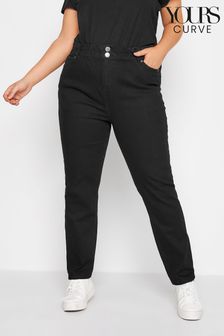Yours Curve Black Elasticated Mom Jeans (N10632) | €21.50