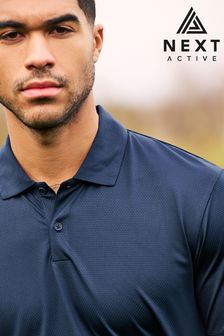 Navy Textured Golf Polo Shirt (N10875) | €21