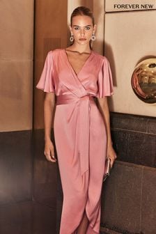 Forever New Light Pink Carolina Satin Midi Dress (N10898) | €46