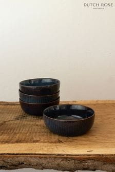 Dutch Rose Blue Sapphire Set of 4 Bowls (N11152) | €60