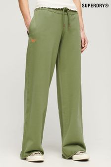Zelena - Superdry hlače za prosti čas z ravnima hlačnicama in logom  Essential (N11184) | €72