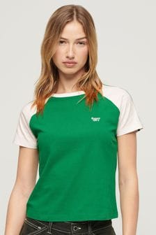 ירוק - חולצת טי בייסיק עם לוגו בסגנון רטרו של Superdry (N11235) | ‏101 ‏₪