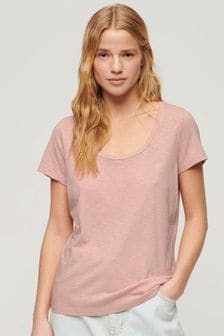 Rosa - Superdry 90's Basic-T-Shirt mit Logo (N11248) | 30 €