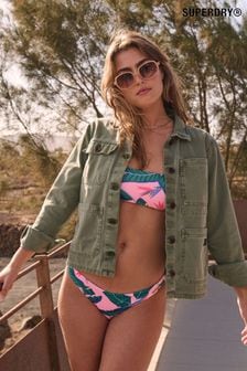 Superdry Pink Tropical Bandeau Bikini Top (N11269) | ₪ 151