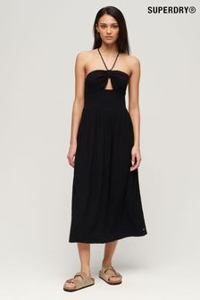 Superdry Cut Out Midi Black Dress (N11294) | NT$3,030