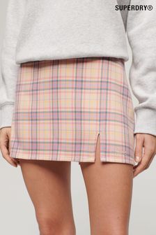 Superdry Pink Mini Check Skirt (N11307) | kr570